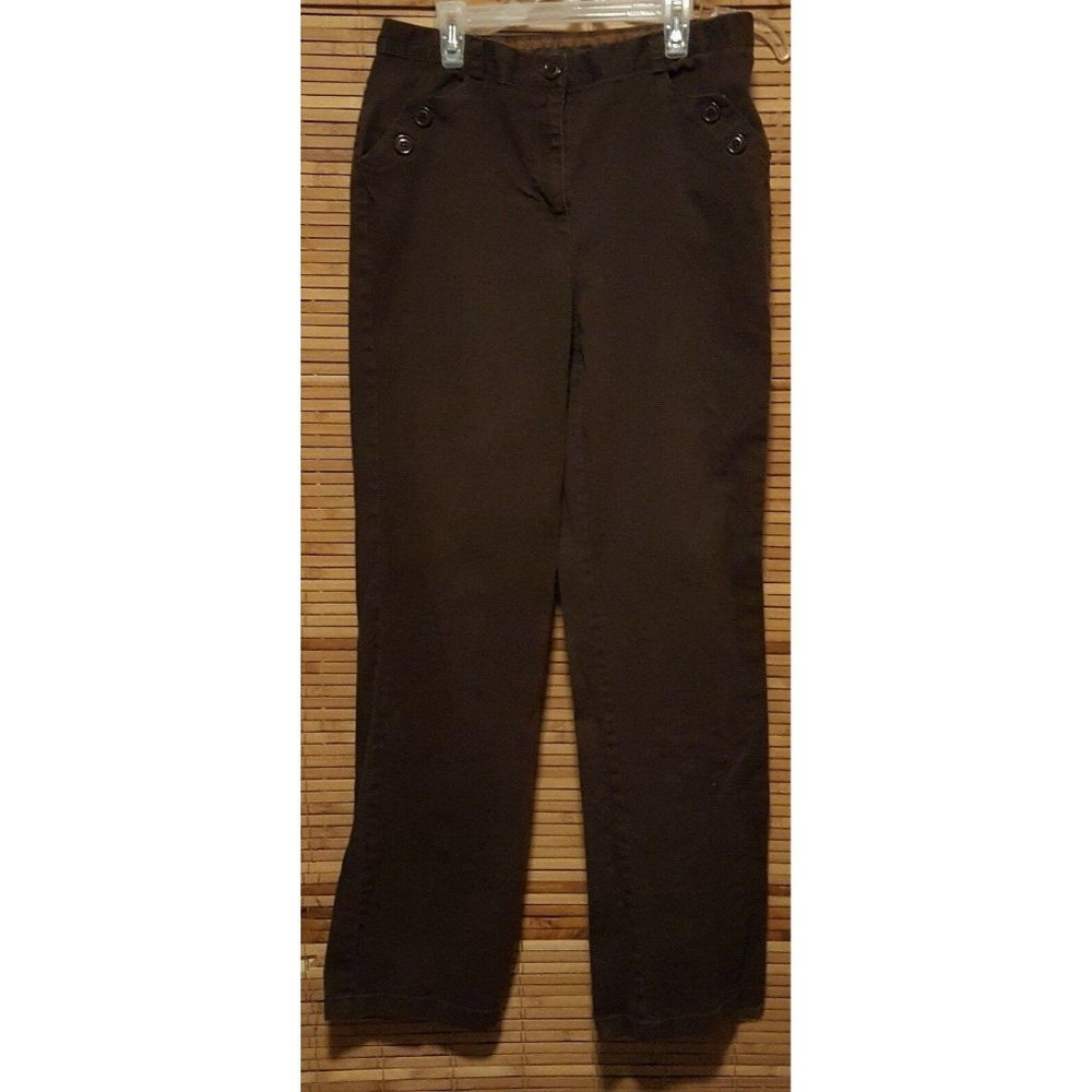 D.F.A. New York Stretch Brown Two Button Pocket Woman's Pants Size 6 DFA NY